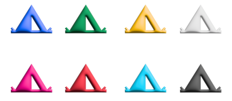 conjunto de ícones 3d de tenda, elementos gráficos de símbolos coloridos png