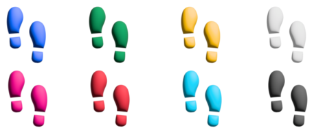 conjunto de iconos 3d de maks de zapatos, elementos gráficos de símbolos coloridos png