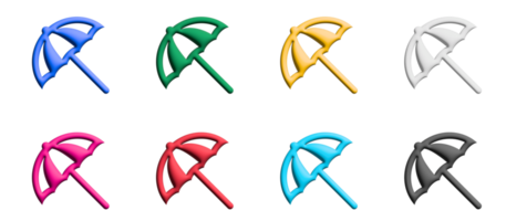 paraplu 3d icoon set, kleurrijk symbolen grafisch elementen png