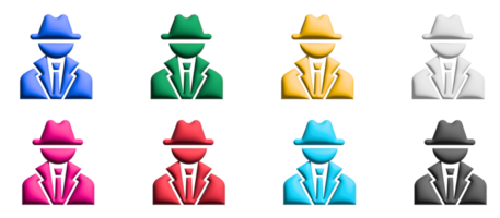 Magician 3d icon set, colorful symbols graphic elements png