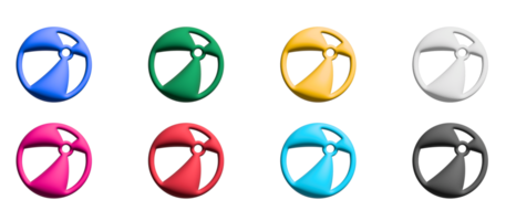 Ball 3d icon set, colorful symbols graphic elements png