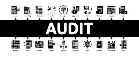 Audit Finance Report Minimal Infographic Banner Vector