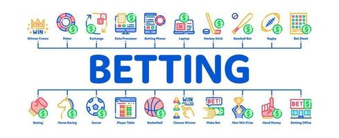 Betting And Gambling Minimal Infographic Banner Vector