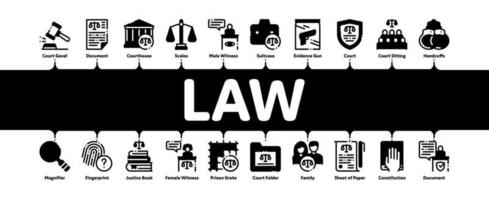 vector de banner infográfico mínimo de ley y juicio