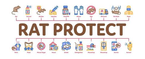 Rat Protect Minimal Infographic Banner Vector