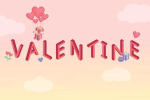 pastel sales template banner with heart and valentine theme for valentine promotion vector