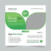 Modern Spa Beauty Care square social mspedia post and Spa web banner promotion ads sales vector template