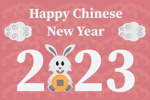 2023 year of the rabbit chinese new year celebration background vector