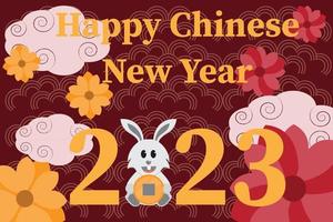 2023 year of the rabbit chinese new year celebration background vector