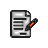 icono 3d de un documento con un lápiz png