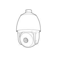 Cctv in line art vector style, isolated on white background. Cctv in line art vector style for coloring book.