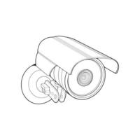 Cctv in line art vector style, isolated on white background. Cctv in line art vector style for coloring book.