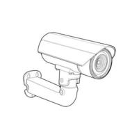 Cctv in line art vector style, isolated on white background. Cctv in line art vector style for coloring book.