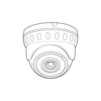 Cctv in line art vector style, isolated on white background. Cctv in line art vector style for coloring book.