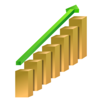 gráfico de negócios 3D com seta png