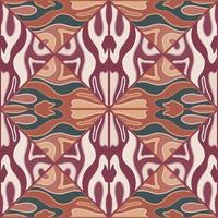 Hand drawn boho mosaic ornament. Kaleidoscope seamless pattern. vector