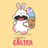 Happy Easter Day greeting card vector