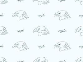 Eagle cartoon character seamless pattern on blue background vector