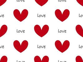 Love cartoon character seamless pattern on white background vector