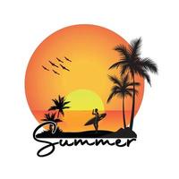 Summer Beach Sunset, Beach Sunset vector