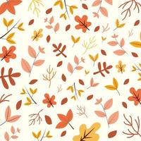 Leaf seamless pattern, leaves seamless background, seamless pattern with red and yellow leaves vector