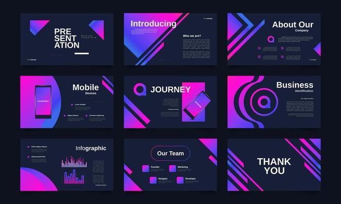 Modern and Colorful Presentation Template Design with Infographic Elements. Use for Presentation, Branding, Marketing, Advertising, Annual Report, Banner, Cover, Landing Page, and Website Design