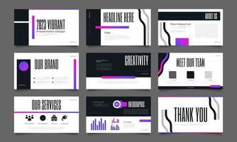 Modern and Minimalist Presentation Template Design with Infographic Elements. Use for Presentation, Branding, Marketing, Advertising, Annual Report, Banner, Cover, Landing Page, and Website Design