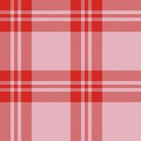 Plaid seamless pattern in red. Check fabric texture. Vector textile print.