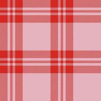 Plaid seamless pattern in red. Check fabric texture. Vector textile print.