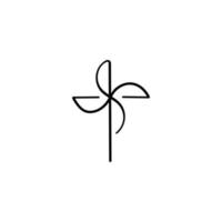 Pinwheel Line Style Icon Design vector