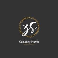 ZS Initial handwriting and signature logo design with circle. Beautiful design handwritten logo for fashion, team, wedding, luxury logo. vector