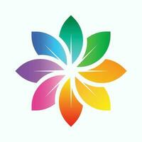 Flower design colorful icon - Vector