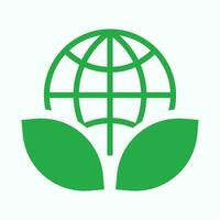 Internet globe eco green icon - Vector