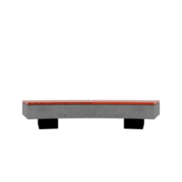 Concrete and wood bench double back png