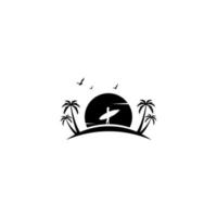 Summer logo design. summer logo on the tourism theme with palm trees sea and the inscription summer holidays. vector
