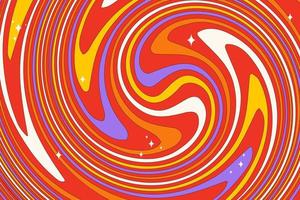 Flat groovy psychedelic background with colorful design vector