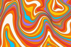 Flat groovy psychedelic background with colorful design vector