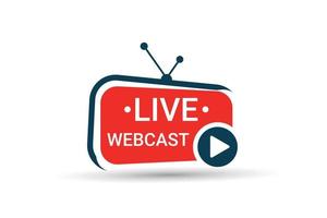 Live webcast with play button Vector Element