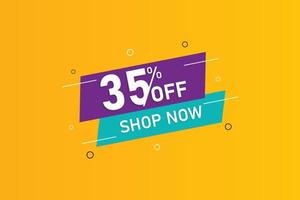 35 Percent off shopping banner design background vector