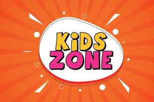 Kids zone cartoon style vector element