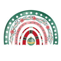 aquarelle de noël arc en ciel png