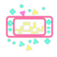 videogame estilo neon recursos gráficos parede de tijolos png