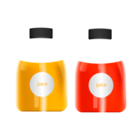 botella de vidrio de jugo de fruta natural realista