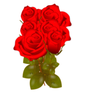 realistischer satz der roten rosenblumen mit verschiedenen farben und formen lokalisiert png