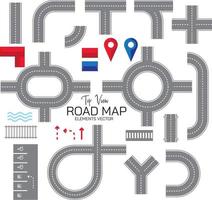 Road map design elements vector set