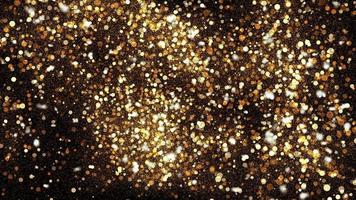 glödande kol gyllene glitter partikel animera bakgrund