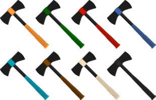 big kit steel axes with wooden handle png