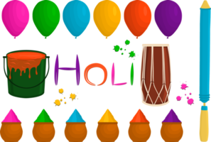Collection accessory for celebration holiday Holi png
