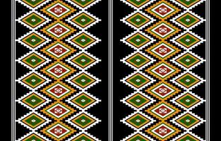 Diseño tradicional geométrico étnico oriental sin costuras para fondo, alfombra, papel pintado, ropa, envoltura, batik, tela, vector, ilustración, estilo bordado. vector