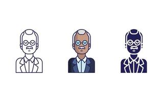 Grandfather, Old man avatar icon vector